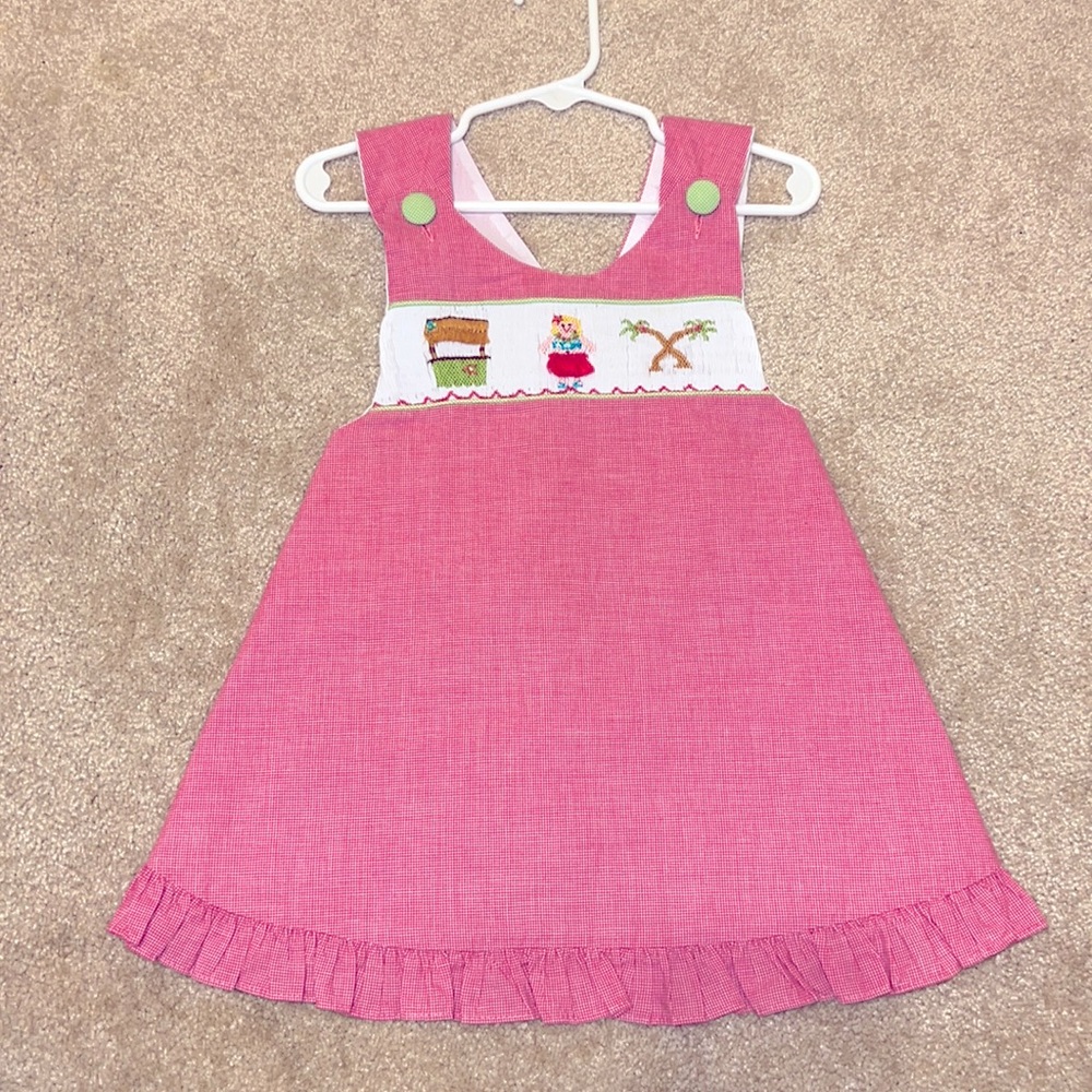 Secret Wishes Girls size 3T Smock Hula Scene Sundress with Bloomers